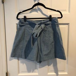 J Crew tie waist chambray shorts